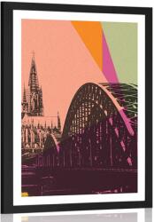 Dovido Poszter paszportuval Köln városdigitális illusztrációja - 40x60 silver