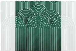 Dovido Tapéta zöld szivárvány minta Mid-Century - 245x270