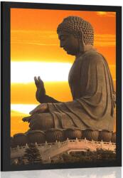 Dovido Poszter pazsportuval Buddha szobor naplementénél - 30x45 white