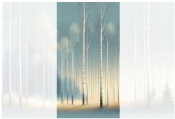 Dovido Öntapadó tapéta havas erdő ködben - 147x270