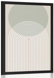 Dovido Poszter khaki kör szivárvánnyal Mid-Century. - 30x45 black