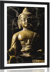 Dovido Poszter paszportuval Buddha szobor - 30x45 black