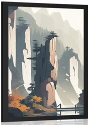 Dovido Poszter a kínai Tianzi hegyről. - 30x45 silver