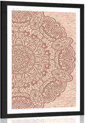 Dovido Poszter paszportuval virágos Mandala - 30x45 black