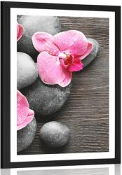 Dovido Poszter paszportuval elegáns kompozíció orchidea virágokkal - 60x90 silver