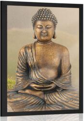 Dovido Poszter Buddha szobor meditáló helyzetben - 20x30 silver