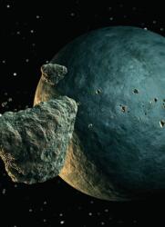 Dovido Öntapadó tapéta meteoritok a bolygó körül - 196x270