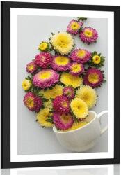 Dovido Poszter paszportuval virágok csészében - 30x45 black