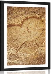 Dovido Poszter paszportuval faragott szív a fatönkön - 30x45 silver