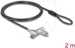 Navilock Laptop biztonsági kábel billentyűzárral MacBook Pro 2021 - 2024 (14 colos és 16 colos) készülékekhez 2 m hosszú fekete (4043619220526)