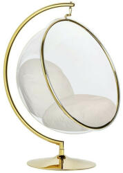 King Home Bubble Stand Gold függőfotel akril bézs velúr párnával (JH200-1.56 GOLD)
