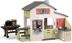 Smoby Căsuță pentru prieteni și bucătărie cu grătar Friends House Life Smoby extensibilă cu filtru UV (SM810300-AJ) Casuta pentru copii