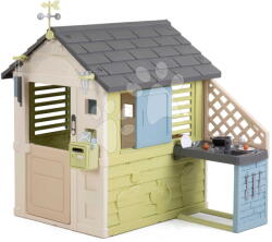 Smoby Căsuță pentru meteorolog Pretty Playhouse&Kitchen Life Smoby cu bucătărie extensibilă, cu filtru UV, de la 24 luni (SM810305-C) Casuta pentru copii