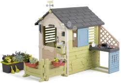 Smoby Căsuță cu lampă deasupra intrării Pretty Playhouse&Kitchen Life Smoby cu bucătărie extensibilă cu filtru UV pentru 24 luni (SM810305-F) Casuta pentru copii