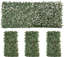 Outsunny Set de 4 garduri vii artificiale din iederă extensibile, panou paravan cu frunze din poliester şi ratan, 200 x 100 cm, Verde | Aosom Romania (844-475)