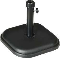 Outsunny Suport Umbrelă de Grădină din Beton 11kg, Bază Pătrată Stabilă pentru Umbrelă Masa Exterior, Negru | Aosom Romania (84D-249V00BK)