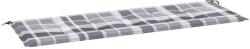 vidaXL szürke kockás oxford szövet kerti padpárna 150x50x4 cm 314091 (314091)