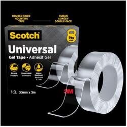 3M Bandă adezivă, față-verso, puternică, 30 mm x 3 m, 3M SCOTCH "Universal Gel", transparentă, 3m
