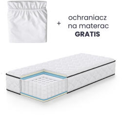 AKORD rugós matrac védőhuzattal 80x190 cm H3 fehér 24 cm magas (AKO-MATZPOKR80190H24)