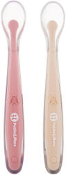 PETITEMARS PETITE&MARS Szilikon kanálkák tokkal, 2 db-os készlet, Take&Match Sand - Rose 6m+