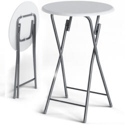 CASARIA Összecsukható állóasztal, 2 db, fehér, fa erezet minta , 60 cm (DE109736)