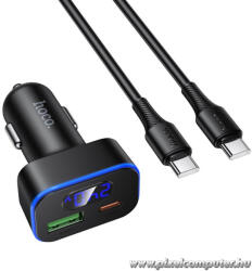 hoco. Z63B - 30W USB-C + 18W USB-A autós gyorstöltő, 60W USB-C kábellel (6942007666251)