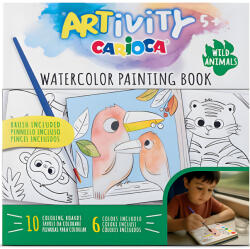 CARIOCA ARTivity: Animale - carte de colorat cu acuarelă și pensulă - Carioca (43618)