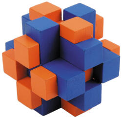 Fridolin Joc logic IQ din Puzzle 3D Cub cross colorat, Fridolin (Fr_17180) - infant