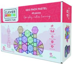 Cleverclixx Jocuri magnetice de construit Pastel 45 piese, Cleverclixx (CC-1012) Jucarii de constructii magnetice
