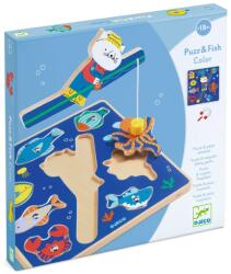 DJECO Joc 2 în 1 puzzle si pescuit magnetic, Djeco (DJ01080) Jucarii de constructii magnetice