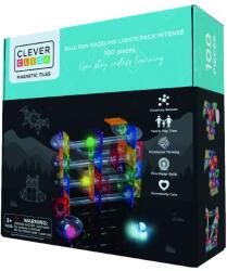 Cleverclixx Jocuri magnetice Circuit cu bile luminoase 100 piese, Cleverclixx (CC-1003) Jucarii de constructii magnetice