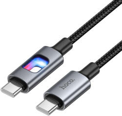hoco. U144 USB-C - USB-C gyorstöltő kábel LED világítással 60W 1, 2 m - Fekete