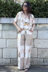 FashionLand COMPLEU DIN VASCOZA SI MATASE CU TUNICA HORSE ODYSSEY BEJ TALIE UNICA Multicolora