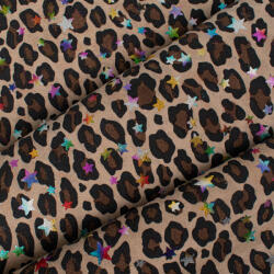 Takoy Piele naturală/piele prelucrată, periată model leopard cu stele colorate 60x70