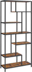 VASAGLE Biblioteca geometrica VASAGLE cu 6 rafturi, stil industrial, maro rustic (EZ-LLS119B01) Biblioteca