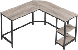 VASAGLE Birou de colt VASAGLE în forma de L, 138x138 cm, cu 2 rafturi, gri-negru (EZ-LWD72MB)