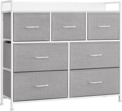 SONGMICS Comoda Songmics cu 7 sertare din stofa si cadru metalic, gri-alb (EZ-LTS523L10) Comoda
