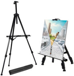 Pictorul Fericit Șevalet din aluminiu pictură - metalic, ajustabil, 52-165 cm, Pictorul Fericit® Sevalet