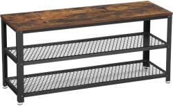 VASAGLE Raft pentru pantofi VASAGLE cu 2 polite, stil industrial, 100 cm (EZ-LBS078B01) Pantofar