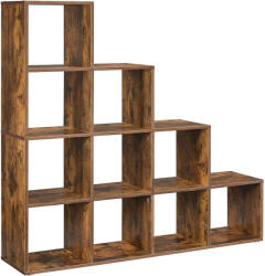 VASAGLE Biblioteca VASAGLE cu 10 compartimente, maro rustic, 129, 5 x 129, 5 cm (EZ-LBC10BX) Biblioteca