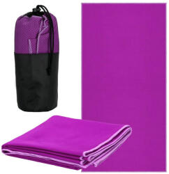  Prosop de plaja din microfibra cu uscare rapida si husa, 75x150 cm, violet (CS-0039) Prosop