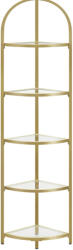 VASAGLE Raft de colt VASAGLE cu 5 rafturi din sticla securizata, auriu, 158 cm (EZ-LGT810A01) Biblioteca
