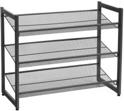 SONGMICS Raft pentru pantofi metalic SONGMICS, 3 niveluri reglabile, negru, 74 cm (EZ-LMR03B) Pantofar