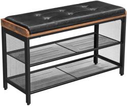 VASAGLE Banca pentru hol VASAGLE cu suport pantofi si sezut capitonat, 80 cm (EZ-LBS75X) Pantofar