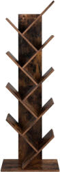 VASAGLE Biblioteca VASAGLE cu 8 rafturi in forma V, maro rustic, 50x25x141, 5 cm (EZ-LBC11BX) Biblioteca