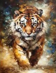 NORIMPEX - Puzzle Pictură Diamant: Tigru fugar 30x40cm - 1 - 39 piese