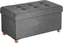 SONGMICS Taburet pliabil Songmics cu depozitare, sezut moale, 76 cm, gri inchis (EZ-LSF16GYZ)