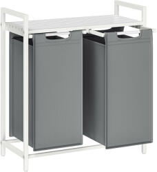 Vasagle Cos de rufe VASAGLE cu 2 compartimente, raft si saci detasabili, 92L (EZ-BLH201W11)