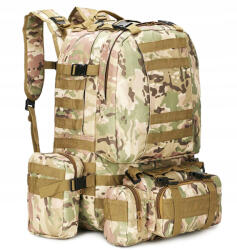 Sersimo Rucsac militar impermeabil 50L, 4 in 1, ultra usor, camuflaj combat (GO-K403F) Rucsac tura