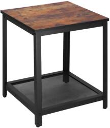 Sersimo Masa laterala rustica cu polita, cadru din otel, 45x45x55 cm (HF-0026)